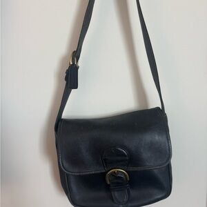 Vintage Coach Black Leather Crossbody Bag